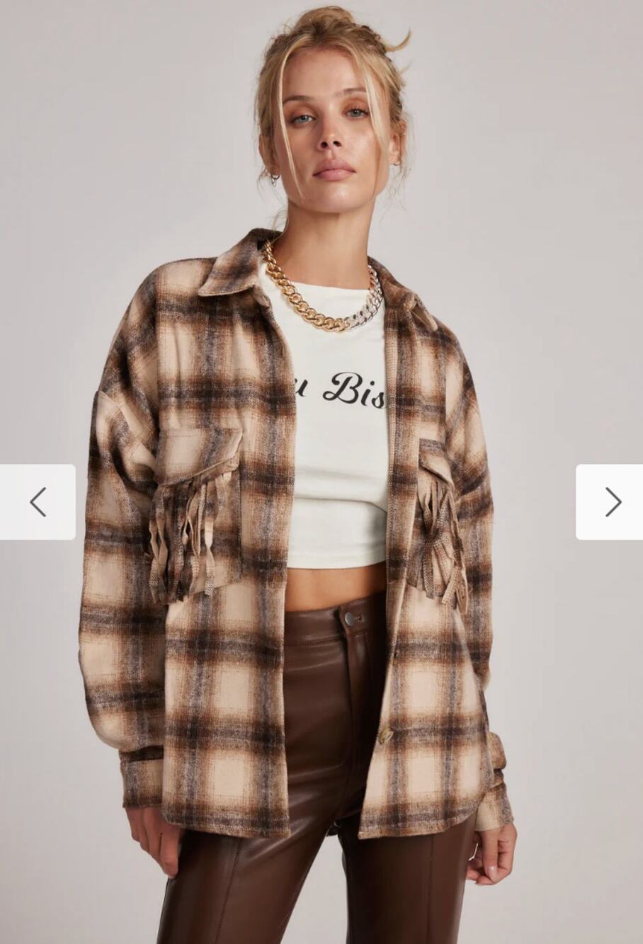 Devin Brown Fringe Shacket M